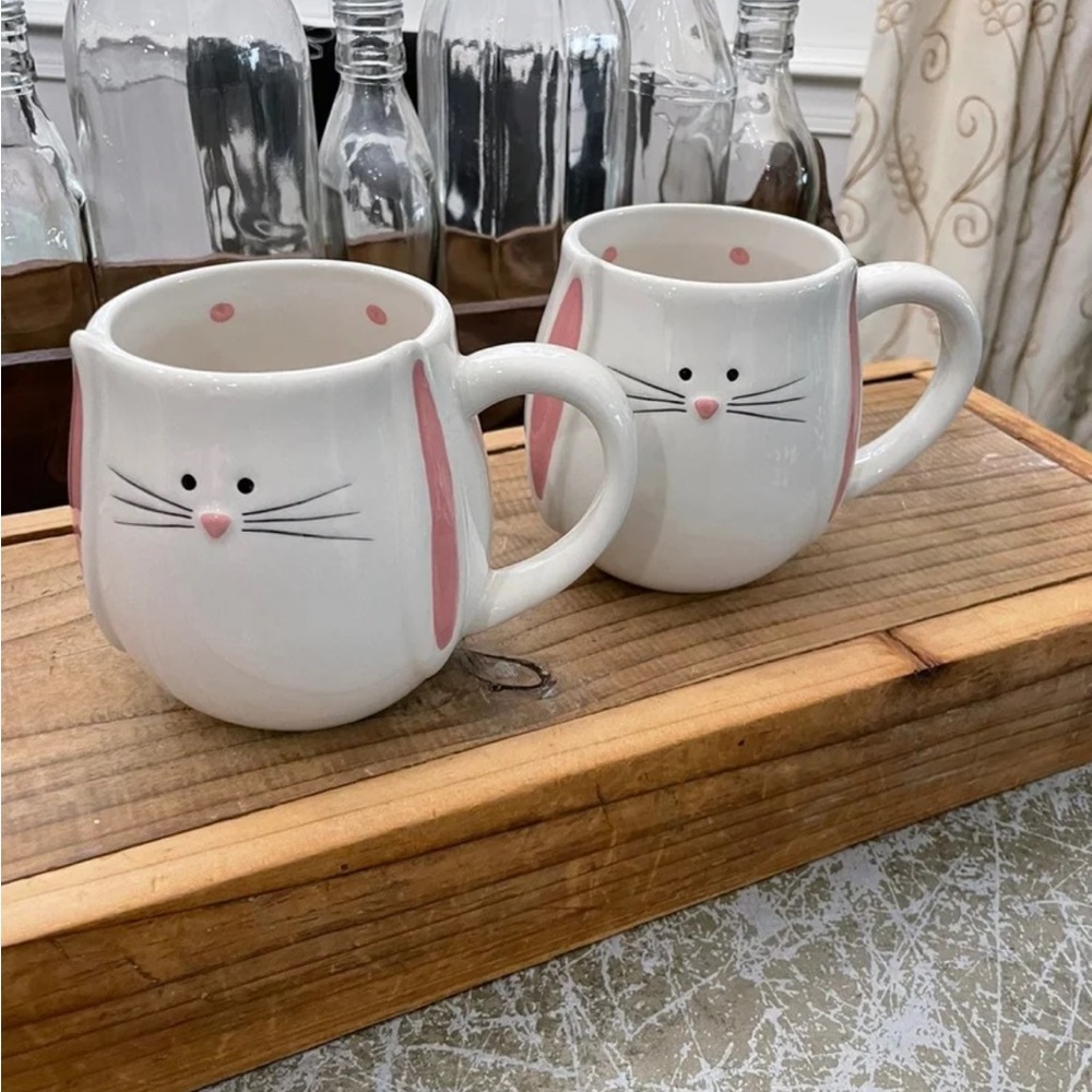 TAG EASTER PINK POLKA DOT COFFEE MUGS  (2)